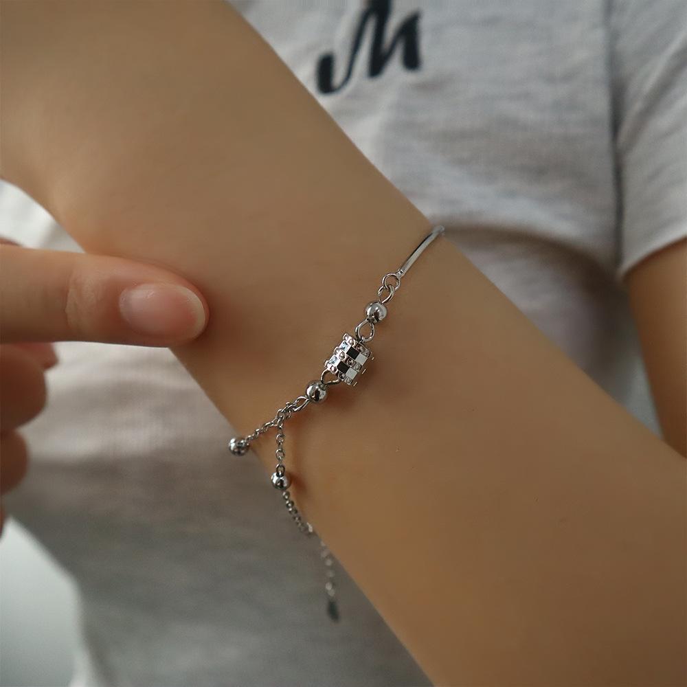 VENTFILLE 925 Sterling Silver Diamond-Studded Butterfly Bracelet Women's Fashion Temperament Flower Adjustable Bracelet