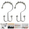 12 ganchos para cortina de ducha, resistentes a la corrosión y al óxido, de metal, resistentes y con capacidad de carga, anillos dobles para cortina de ducha, clips para barra de cortina