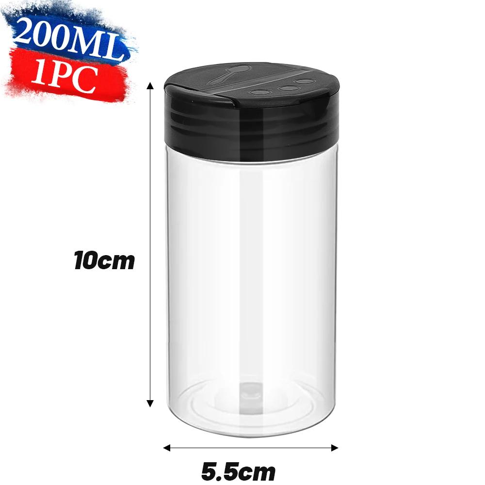 Transparent Seasoning Jars with Shaker Lids Salt Pepper Shaker Bottles Spices Condiment Storage Boxes Powder Storage Container