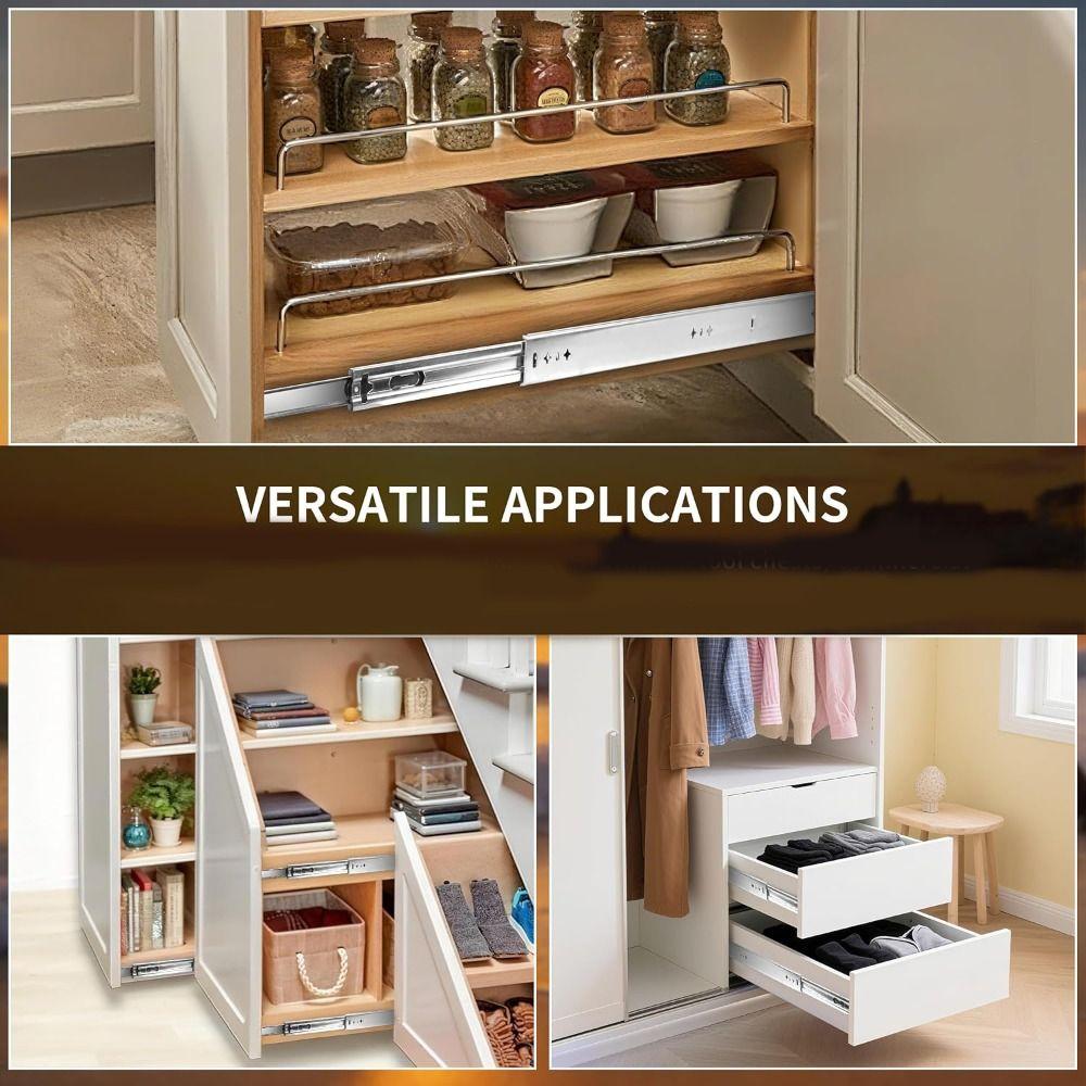 Full Extension Heavy Duty Drawer Slides Locking Cabinet Slide Ball Bearing Rails  Home Improvement