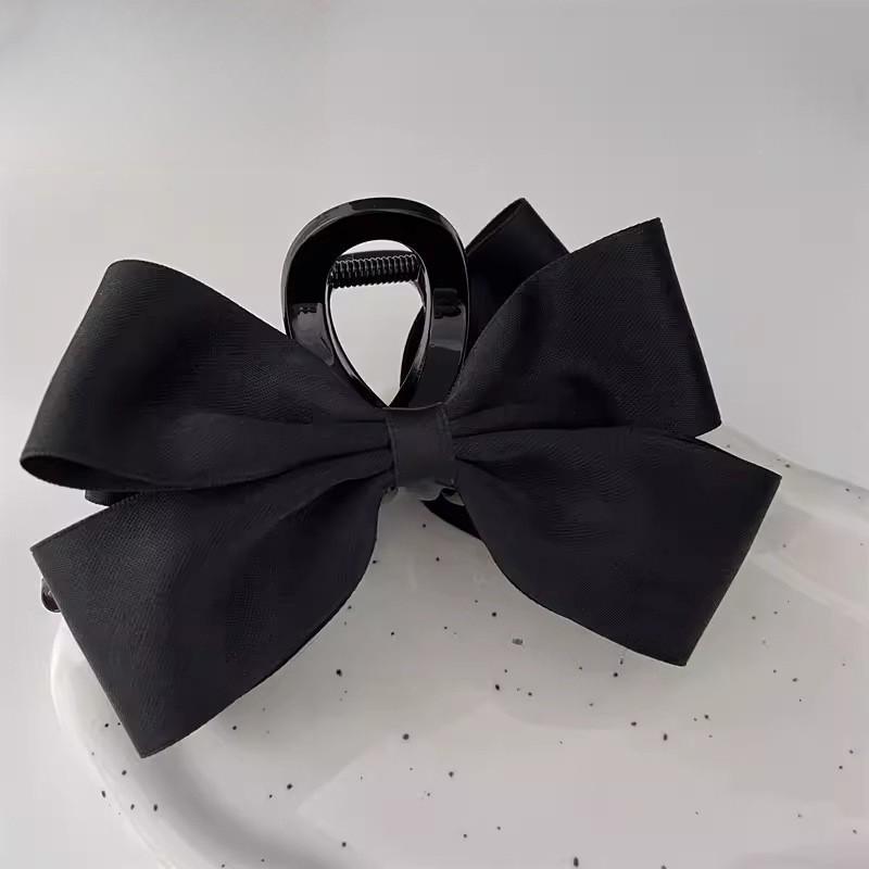Fugitive Princess Satin Bow Hair Claw Clip - Elegant Updo Accessory