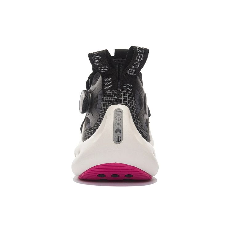 Li Ning Wu Xing 3 Fabric Synthetic Leather Shock Absorbing Non-Slip Wear-Resistant Mid-Top Sports Casual Shoes Men Sneakers Black Gray AZGS041-1