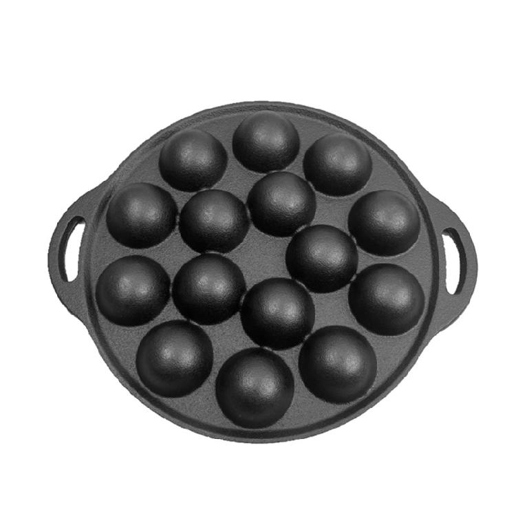 Multipurpose 26x26cm Cast Iron Pancakes Pan Takoyaki Cooking Escargot Plate For Street Food Business Or Family Gathering