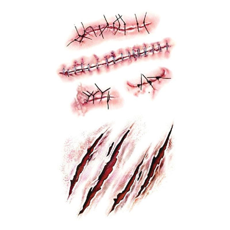 1PCS Halloween Paste Fake Scab Bloody Makeup Halloween Decoration Wound Scary Blood Injury Sticker