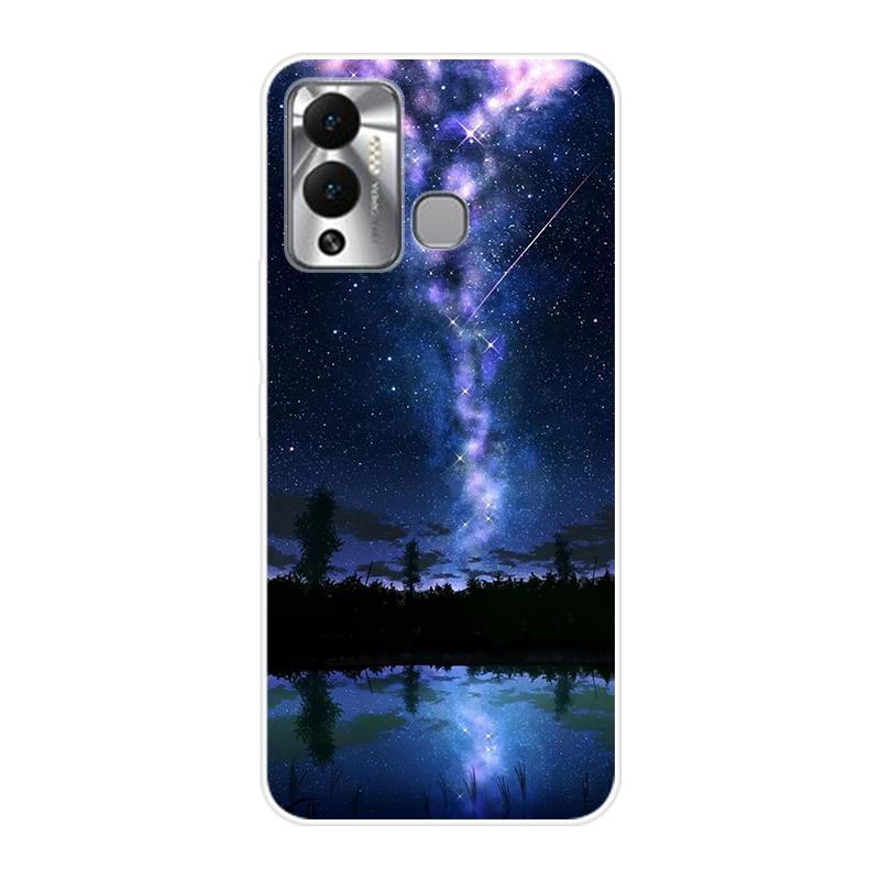 For Infinix 12 Play Hot12 Play NFC X6816 X6816C X6816B Case Soft Silicone Back Cover  Cartoon Phone Case Starry Sky