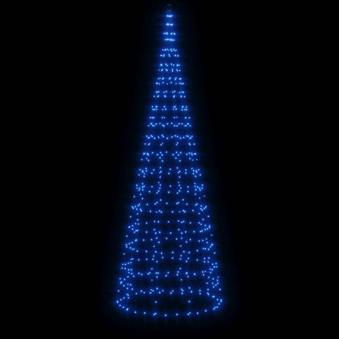 VidaXL Sapin de Noël à LED sur mât de drapeau 550 LED bleu 300 cm, décoration de Noël, lumière LED, lumière de Noël 358115