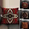 Persian Rug Pattern Classical Cushion Cover Natural Linen Organic Fabric DoubleSided Printing Sofa Home Decor Gift Pillow Case