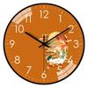 10-inch 25cm New Chinese Style Landscape Wall Clock Home Living Room Silent Hole-free Wall Hanging Clock Decoration