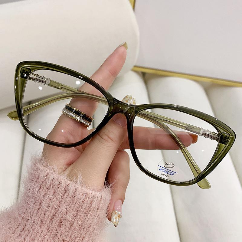

Elegant Female Anti- Blue Ray Computer Eyeglasses Stylish Latest Cat Eye Brand Prescription Glasses Luxury Design Reading Eyeglasses 0