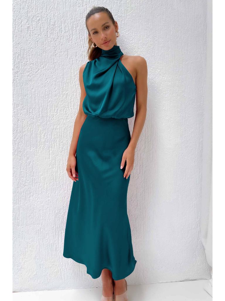 Elegant Satin Sleeveless Dress: High-End Spring/Summer Collection