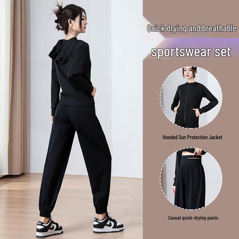 Women's Quick-Dry Running Sportswear Set: Sun Protection Jacket & Pants for Summer Outdoor & Fitness Activities 2024.