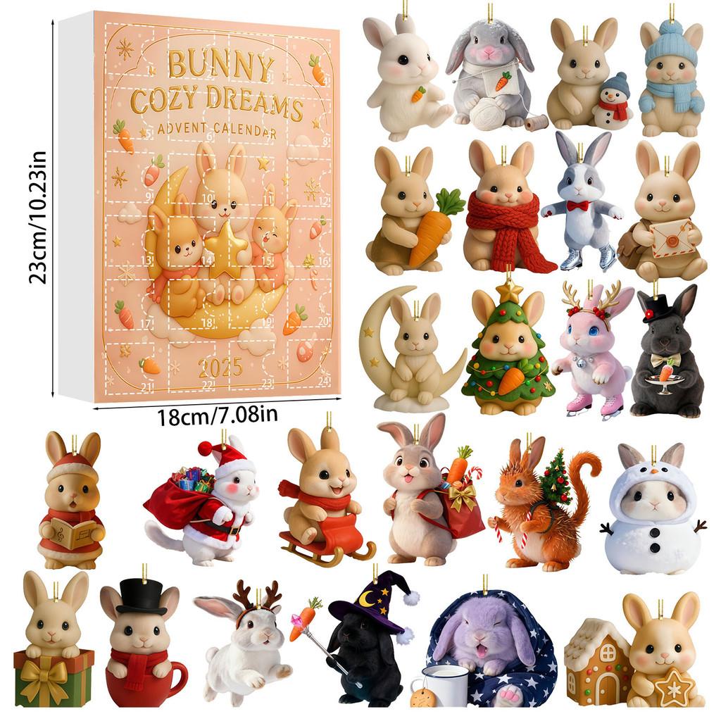 Animal Christmas Series Acrylic Wall Hangings With 24 Parts For Holiday Party And Celebration