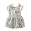 Vară Copii Fată Rochie Fără Mâneci Motiv Floral Rochie Curea Bumbac Copii Toddler Rochie de soare