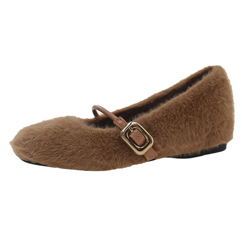 

Mao Mao shoes women wear 2025 autumn and winter new velvet warm shoes Doudou shoes lazy soft sole thickened cotton shoes. 35