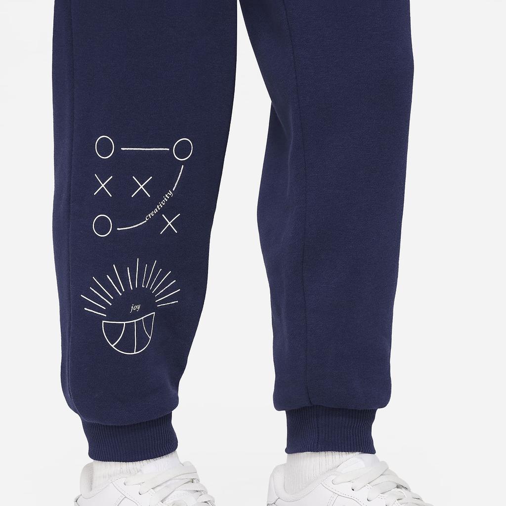Nike Culture Of Basketball Graphic Print Loose Fit Basketball Knit Pants Kids bottoms Navy-Blue FD4016-410