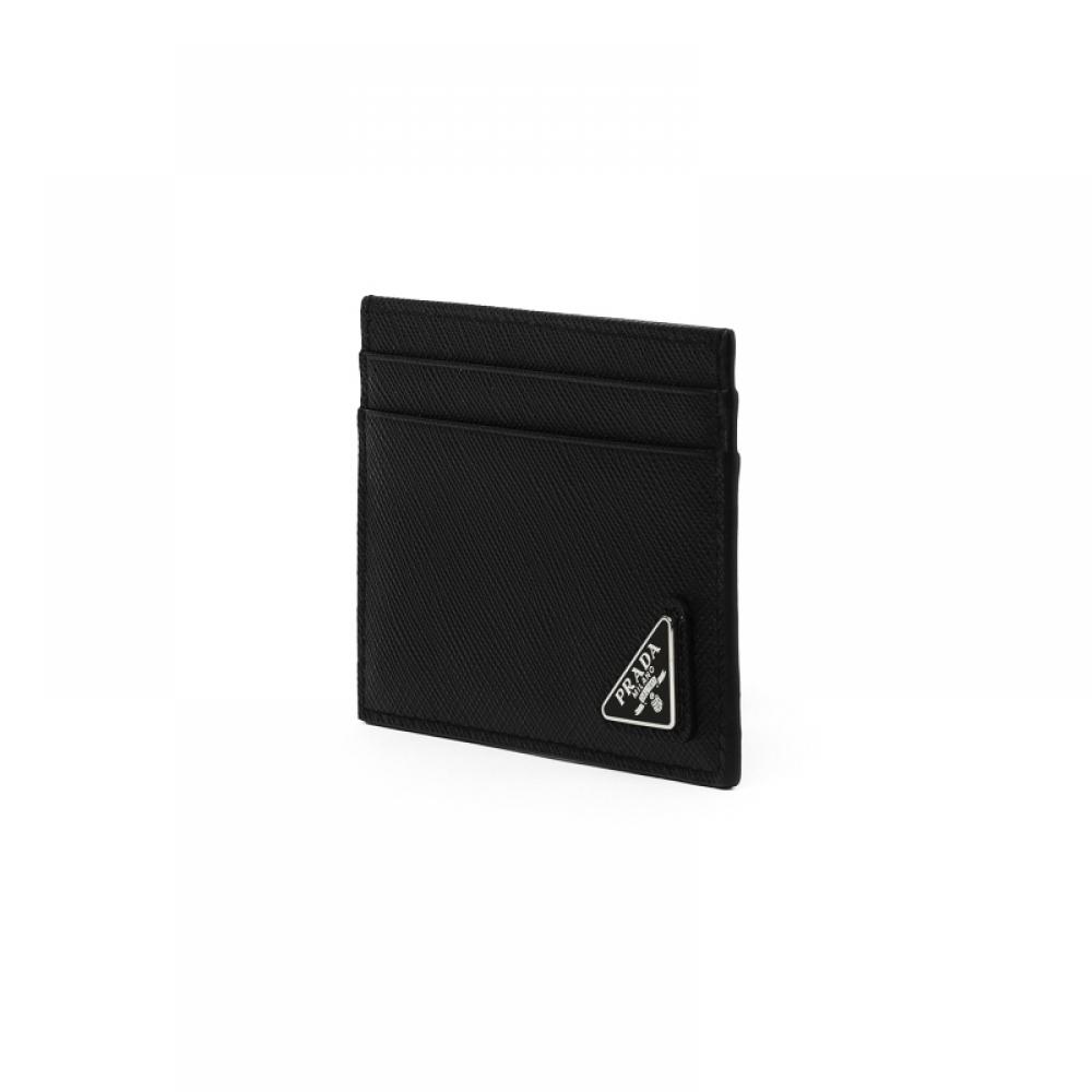 Prada Saffiano Triangle Logo Card Wallet 2mc149 Qhh F0002