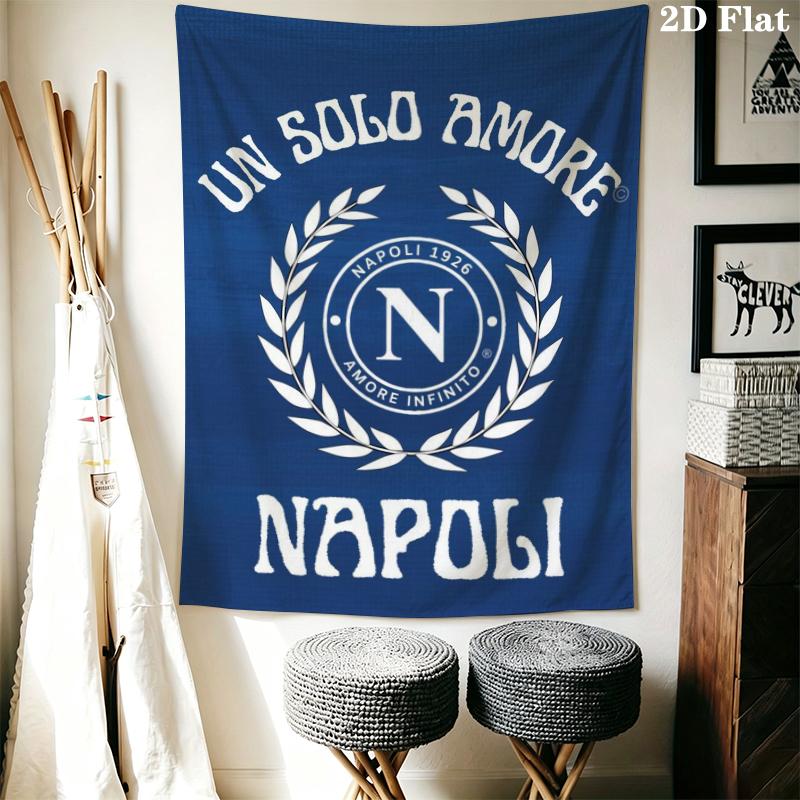 Napoli Wall Tapestry Aesthetic Wall Hanging Printed Fabric Blanket Decorative Tapestries for Bedroom Living Room Home Decor