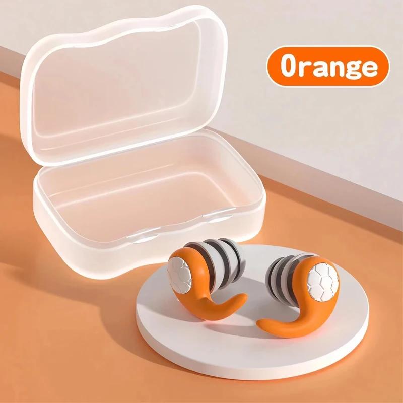 Soft Silicone Earplugs Noise Canceling Waterproof Comfortable for Sleep Swimming Three Layer Mute Ear Protection Filter