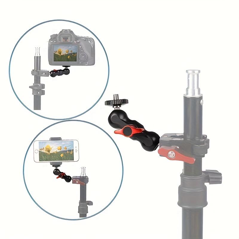 A Versatile Super Clamp with a Universal Aluminum Alloy Featuring 1/4" And 3/8" Screw Holes Suitable for GPS Devices Phone Mounts And Action Cameras