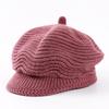 Women Knitted Cap Peaked Octagonal Beret Cap Fashionable Winter Autumn Hat