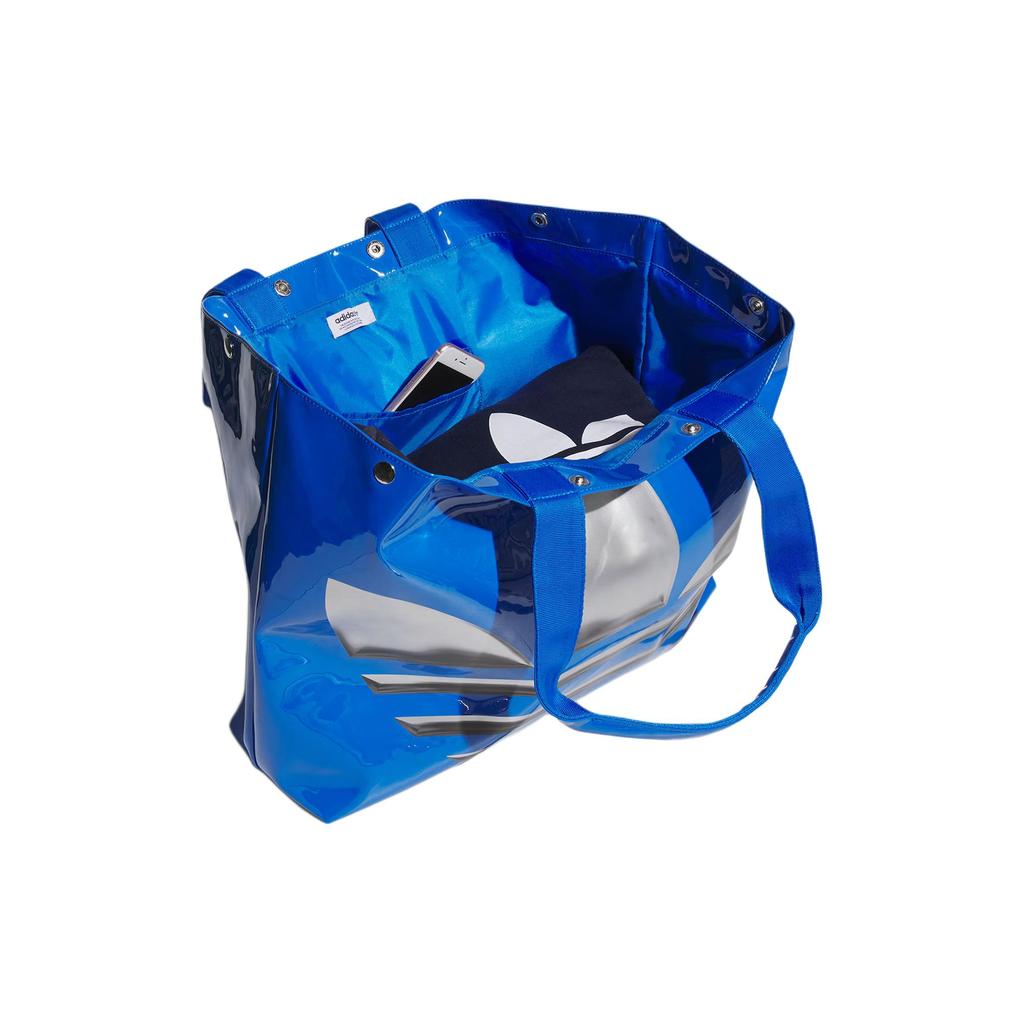 New Adidas Originals Polyurethane Tote Bag, Shopping Bag, Shoulder Bag, Handbag Regular Women's Bird Feather Blue JD5747