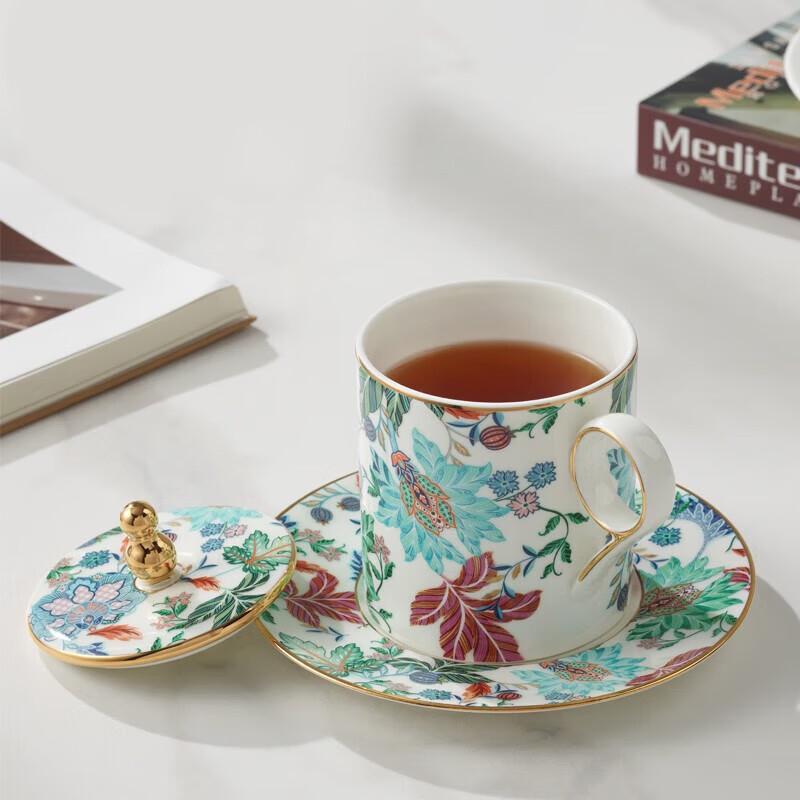 Auratic Happiness Garden Ceramic Lidded Tea Cup Set