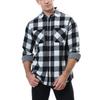 Men's Casual Fashion Plaid Long Sleeve Shirt Men's Pocket Button Shirt