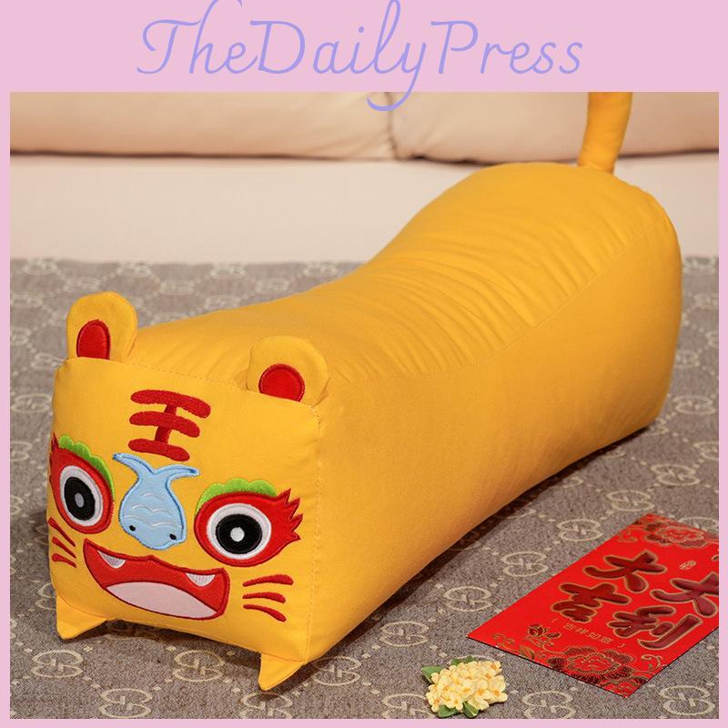 Awake And Lion Tiger Pillow With Embroidery Design For Daily Kids And Gift Teens