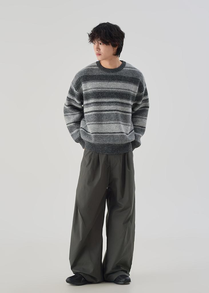 Ousa Wool Striped Round Knit