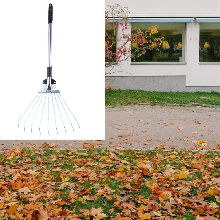 Telescopic Metal Rake Adjustable Garden Leaf Rake Camp Rake Expandable Metal