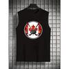 Hockey Print Polyester Tank Top Loose Fit Casual Sleeveless Vest