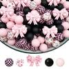 8/25PCS Spot Bow Theme 3D Creative DIY Bead Crafts, Used for Pen, Keychain, Jewelry Accessories, Art Supplies