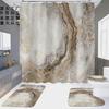 High Definition Digital Printing Shower Curtain Four-Piece Set Of Non-Punching Bathroom Partition Curtain Marble