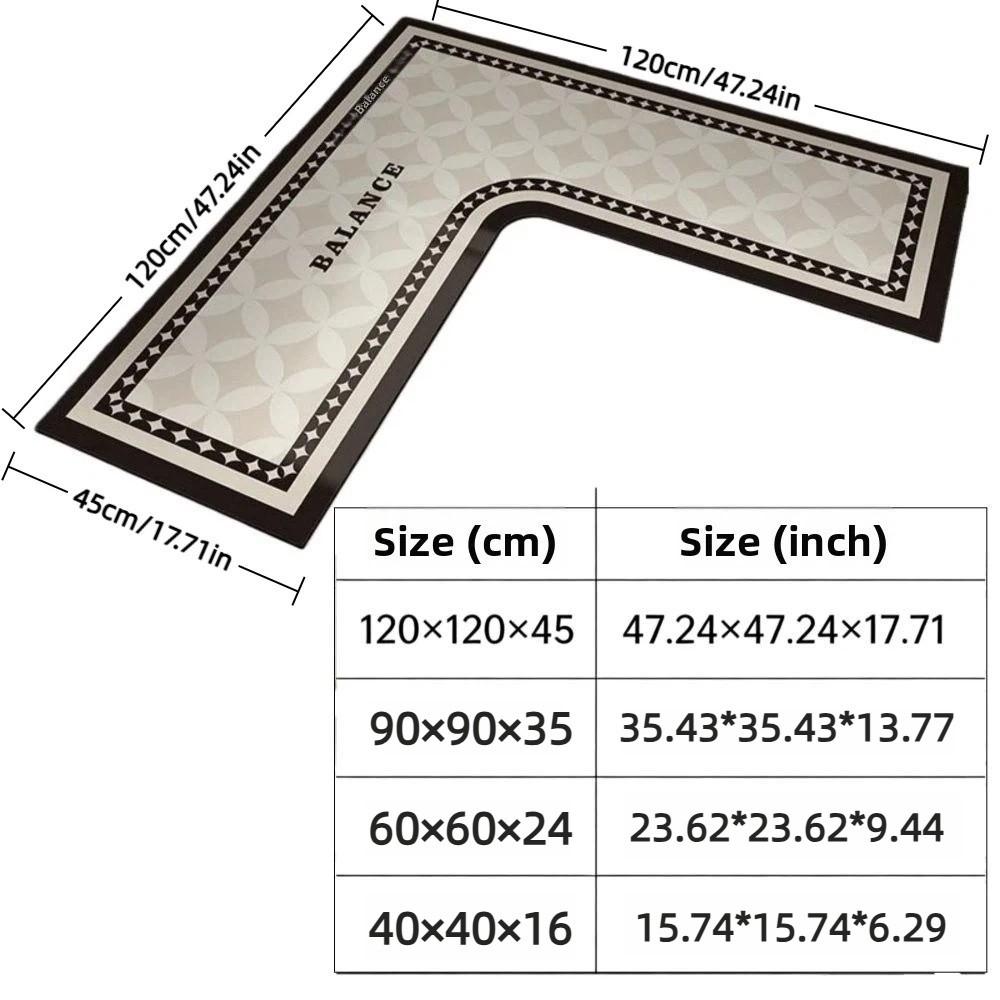 Luxury Kitchen Carpet Oil-resistant Water Absorbent L-Shaped Rug Wear-resistant Stain-resistant Kitchen Corner Mat Kitchen Decor