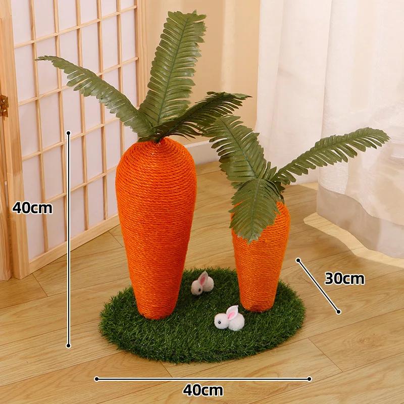 Carrot Cat Tree Cute Sisal for Cat Scratch Board Household Upright Climbing Cats Frame Fun Toys  Moisture Resistant Pet Supplies