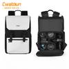 Waterproof SLR Camera Bag With Upper Lower Compartments And Color-Blocking Design Dual-Shoulder Camera Backpack