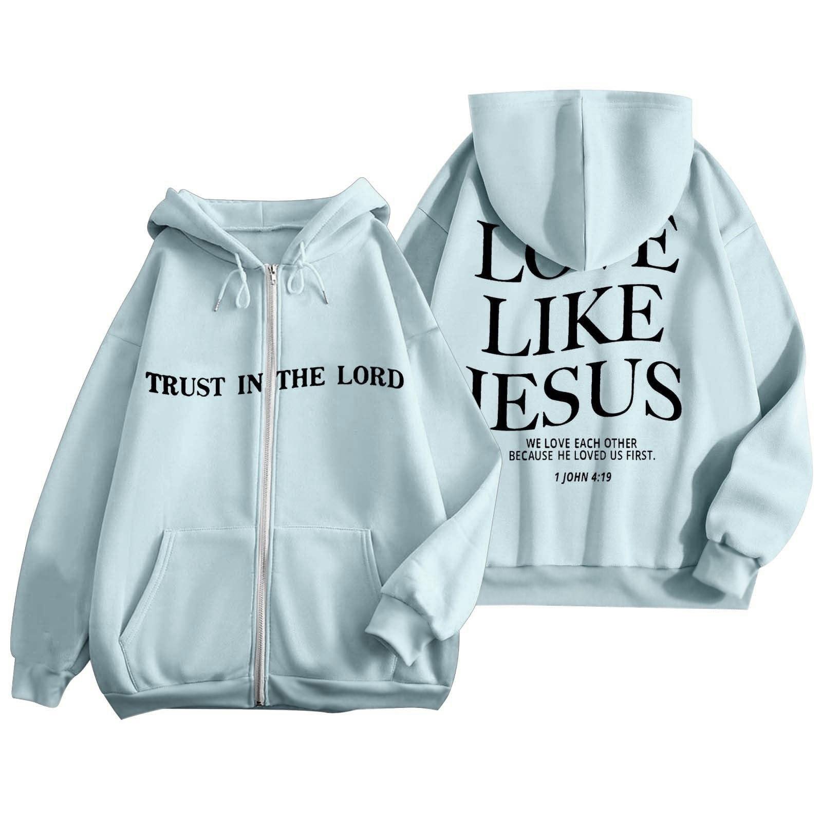 

Женская модная повседневная куртка с длинными рукавами и принтом на молнии с капюшоном M