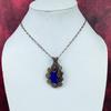 Lapis Lazuli Pendant Flower Jewelry Copper Wire Wrapped Pendant Gifts For Her