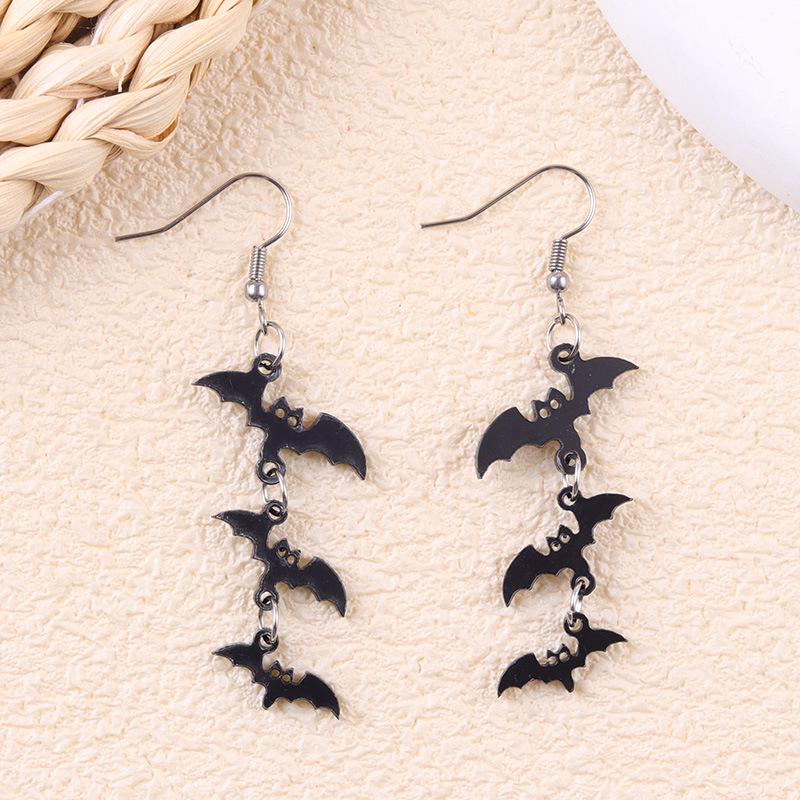 Halloween Acrylic Stud Earrings: Pumpkin, Bat, Ghost & Skull Dangle Accessories