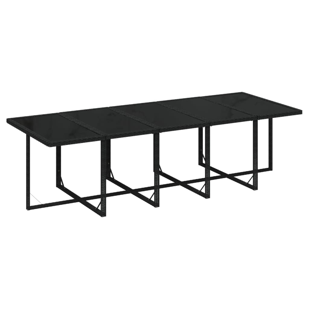 Vidaxl 11-Cz. Garden Furniture Set With Cushions, Poly Rattan, Black
