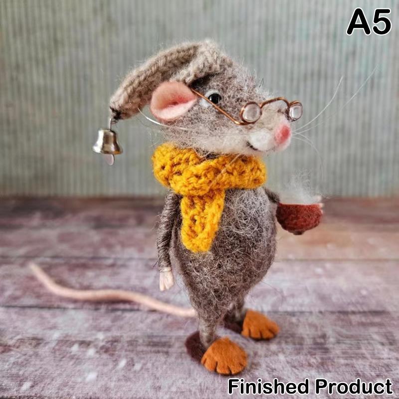 

Милый набор для валяния мышей из войлока своими руками Мыши из войлока Зимние рождественские валяные мышки из войлока Рождество Шерстяной войлок