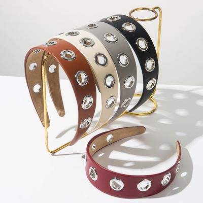 Modisches Hip-Hop-Stil Mehrzweck-Stoff Breiter Haarreif für Damen, Hochwertig, Metallisch, Auffälliges Haaraccessoire
