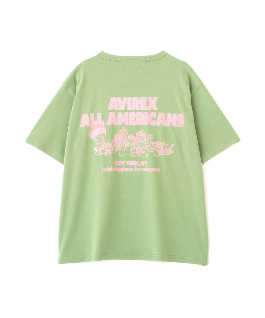 Avirex 50th Anniversary Animals Size Size Light T-Shirt, Women's, F, 130, Green, 783-5235603