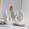 Resin Minimalist Swan Art Statue Ornaments, ins Style Light Luxury Two-Piece Home Decoration, Living Room TV Cabinet Sculpture