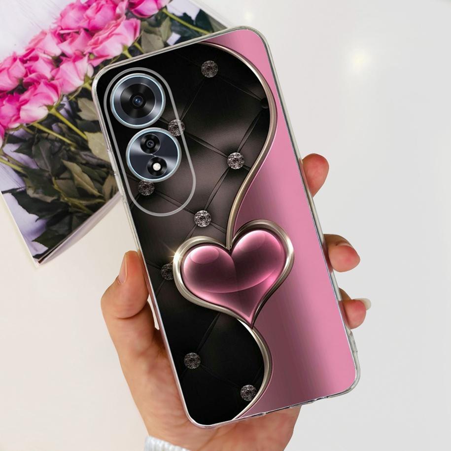 For OPPO A60 4G Case CPH2631 Cute Cat Cartoon Transparent TPU Silicone Soft Slim Cover For OPPO A60 A 60 OPPOA60 2024 Bumper New
