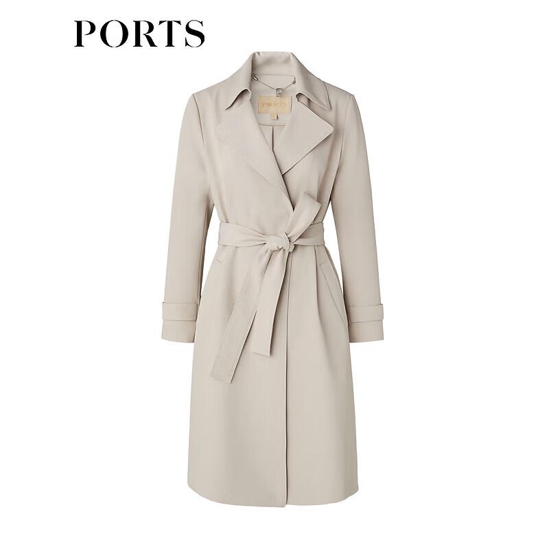 PORTS Women's Long-Sleeve Mid-Length Trench Coat