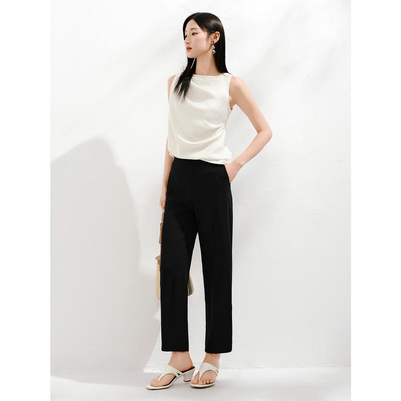 JZ Anna & Co. Women's Tapered Acetate Blend Cropped Pants
