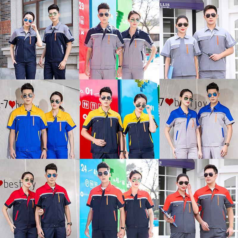 Breathable Short Sleeve Workshop Uniform Set for Auto Repair