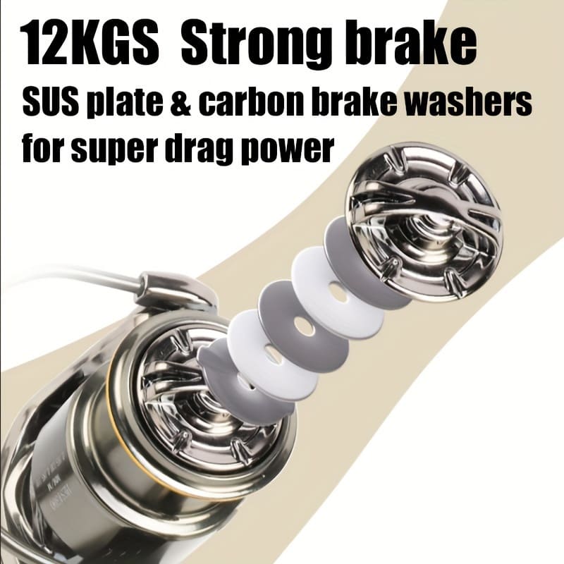 Metal Double Rocker Arm Gapless Spinning Wheel Interchangeable for Left and Right Hands  Long-distance Casting  Suitable for Fresh Water and Sea Water