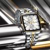 Fashion Square Quartz Watch Men's Luxury Steel Strip Business Date Chronograph Watches